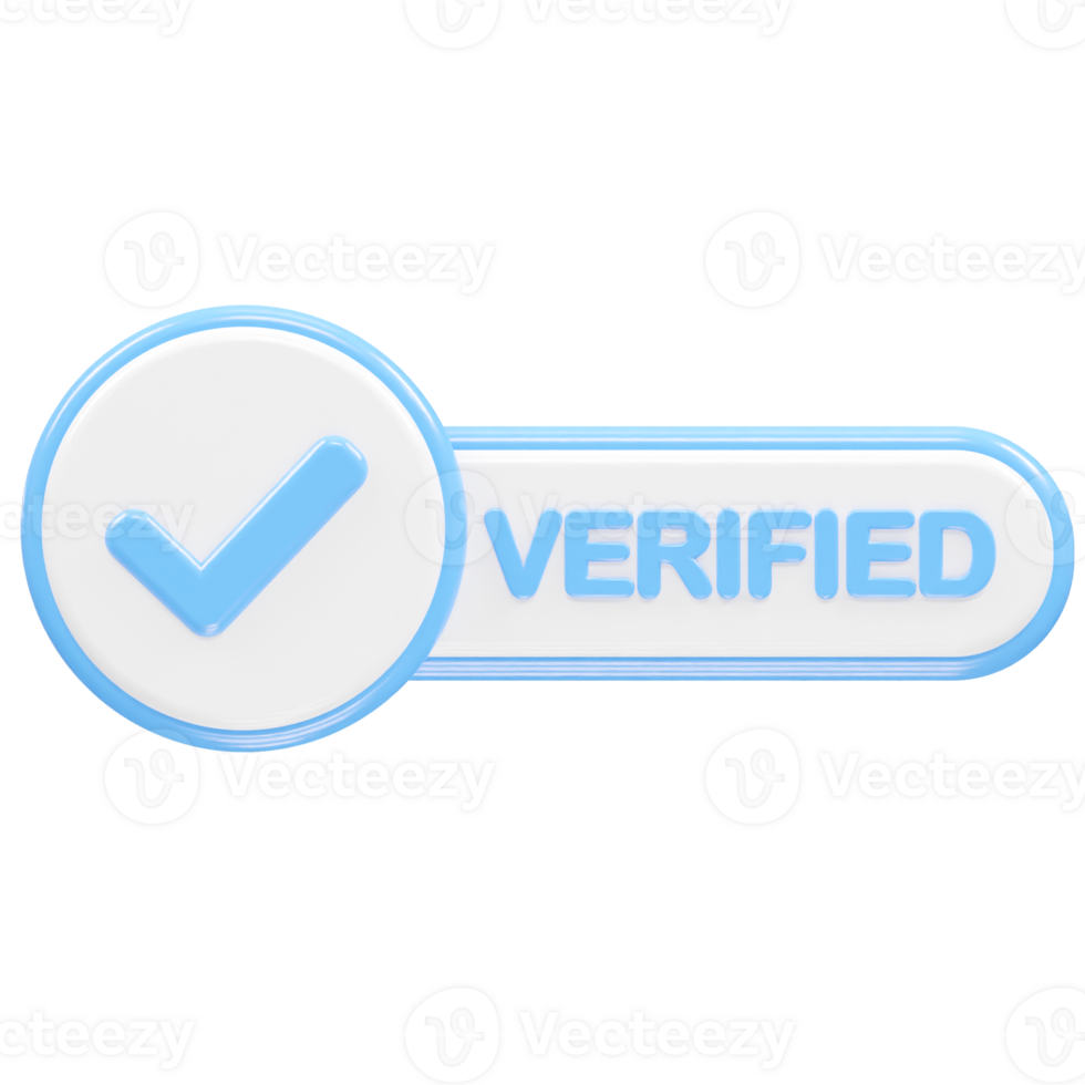 Verified icon render illustration 3d element rendering png