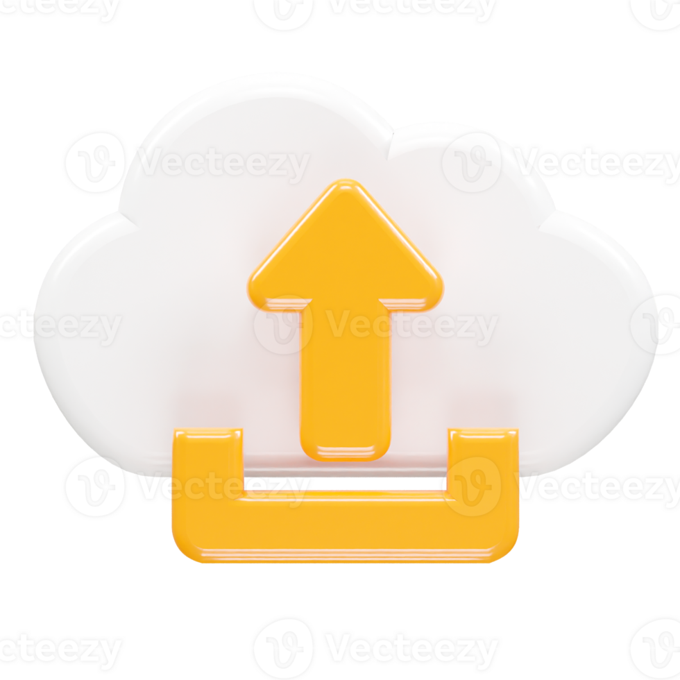 Upload icon 3d rendering illustration element png