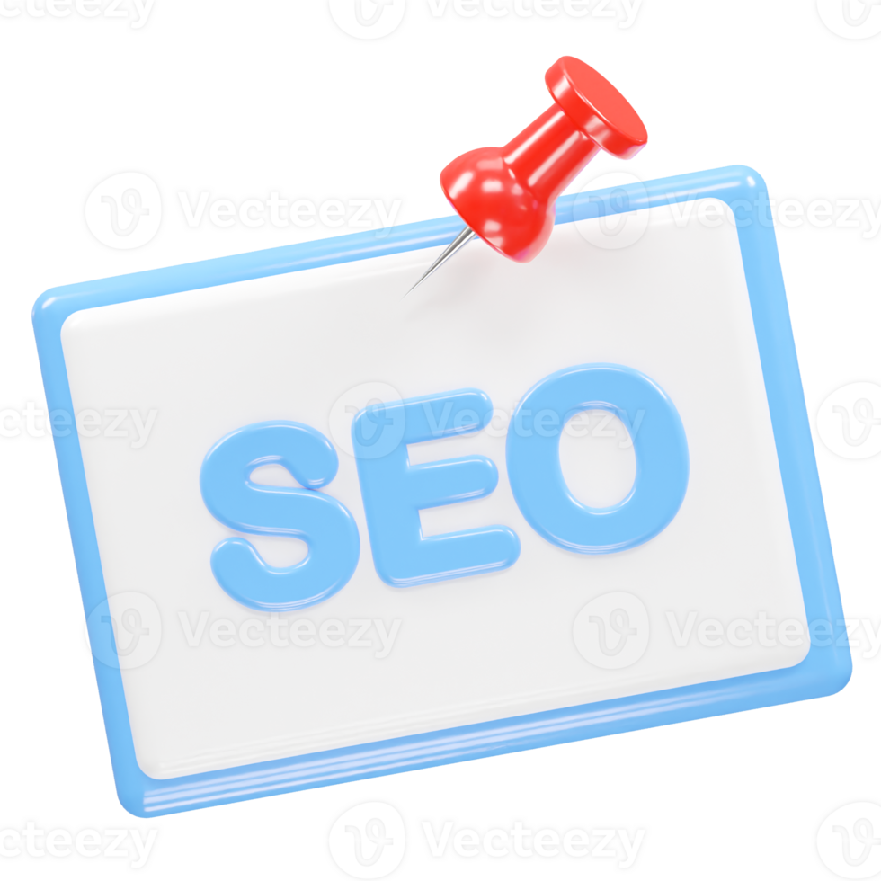 Seo icon 3d illustration rendering transparent element png