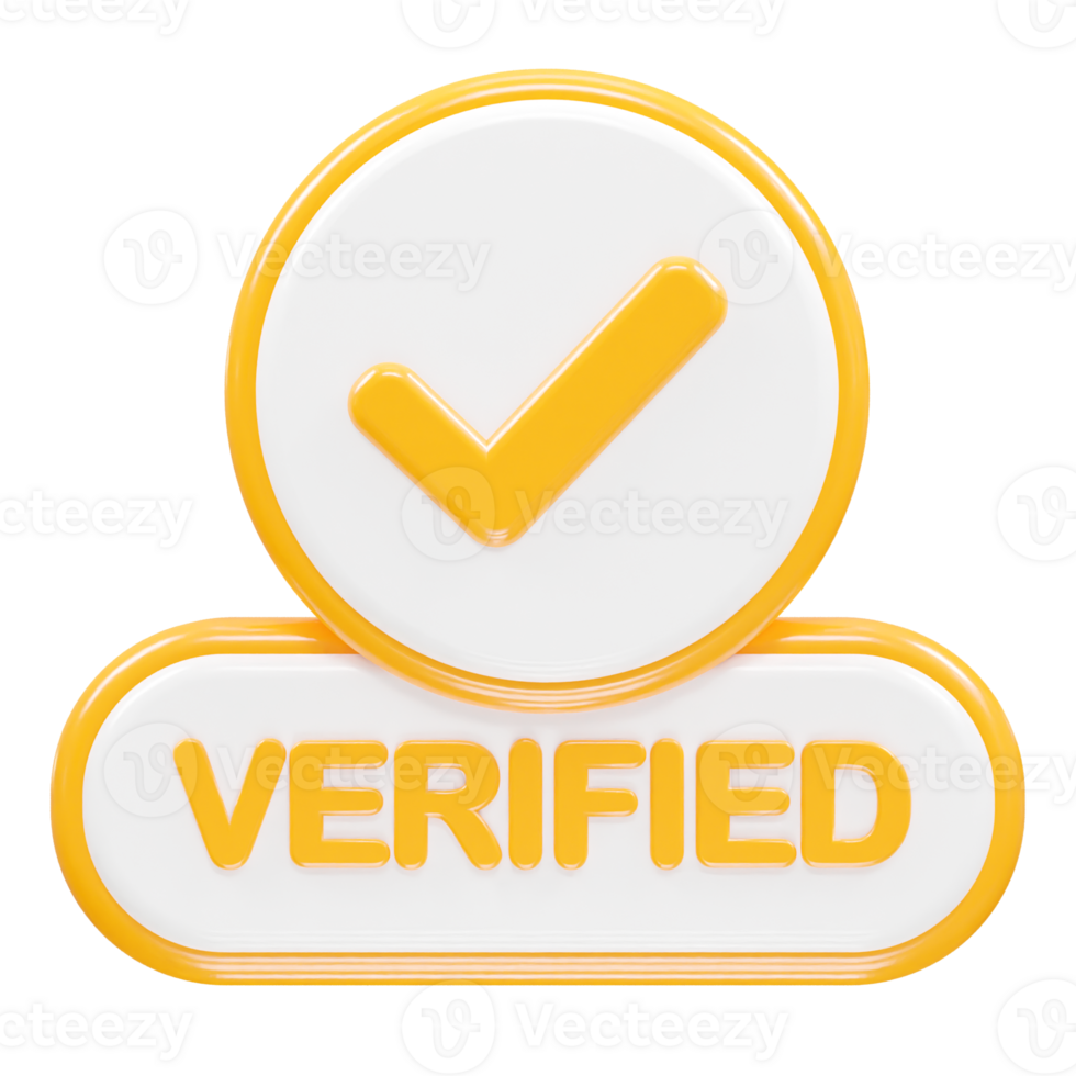 Verified icon render illustration 3d element rendering png