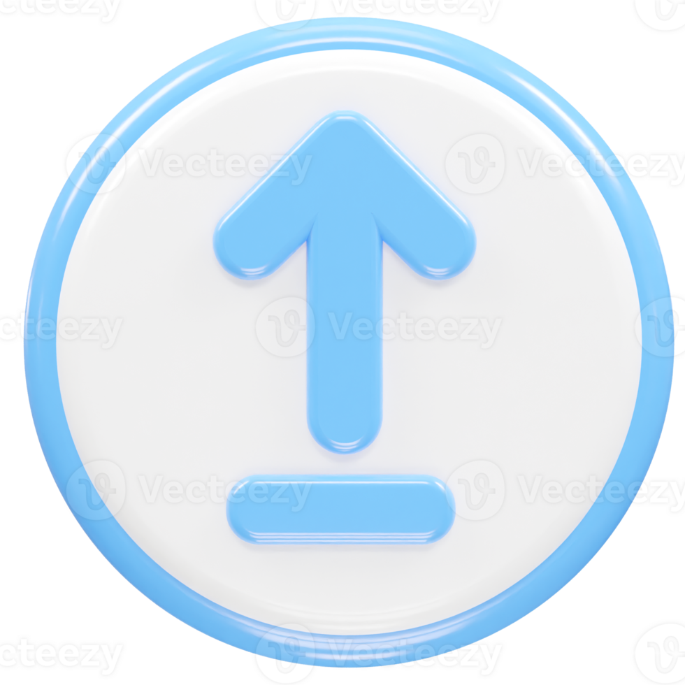 Upload icon 3d rendering illustration element png