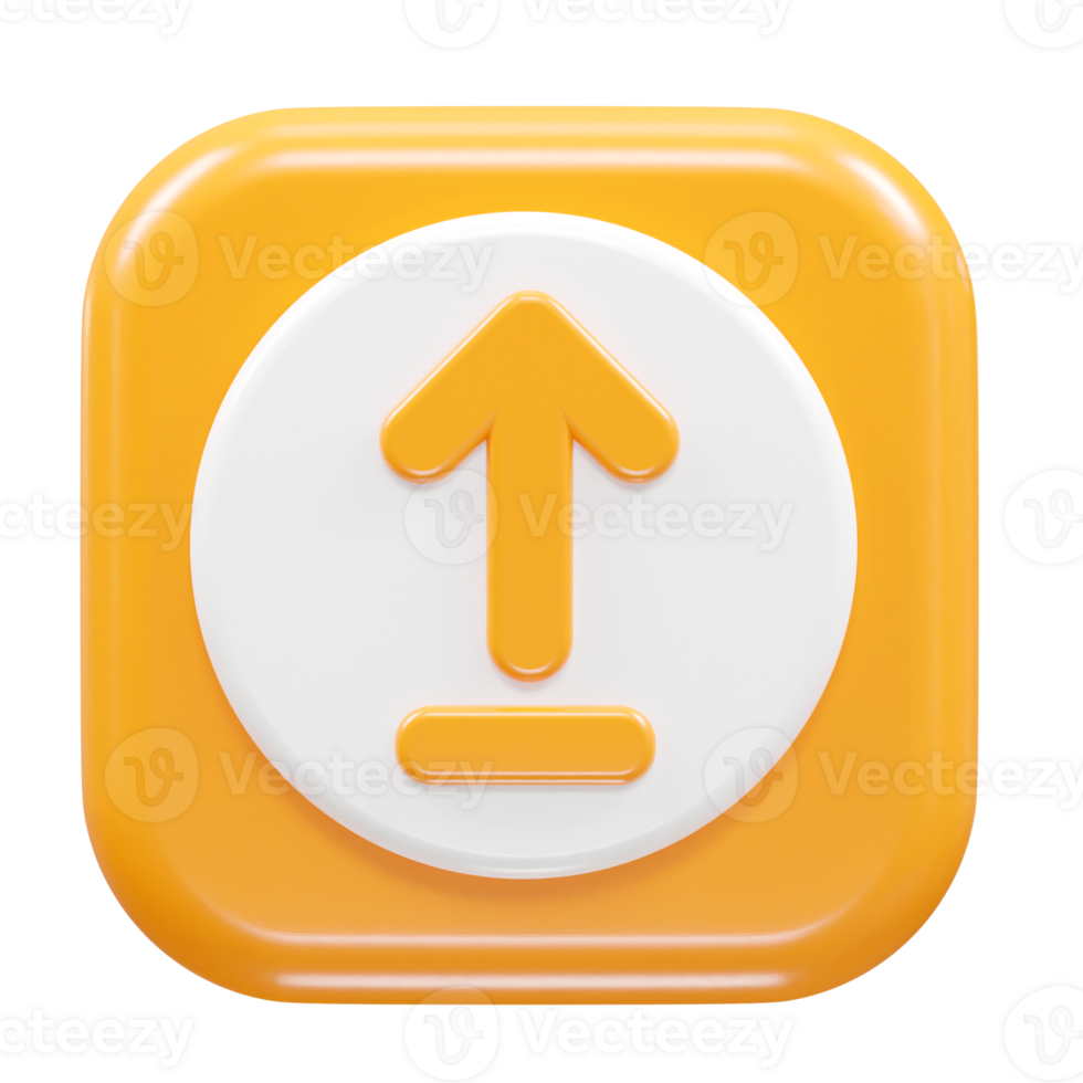 Upload icon 3d rendering illustration element png