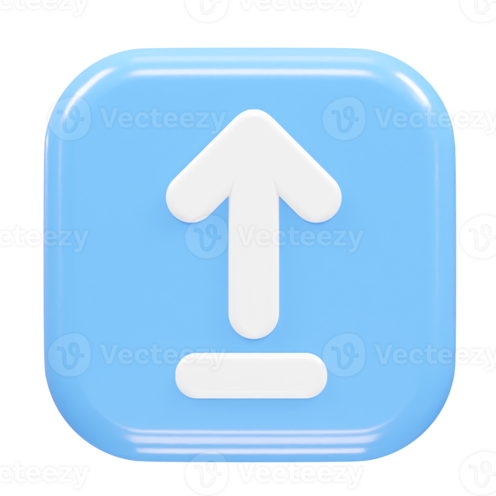 Upload icon 3d rendering illustration element png