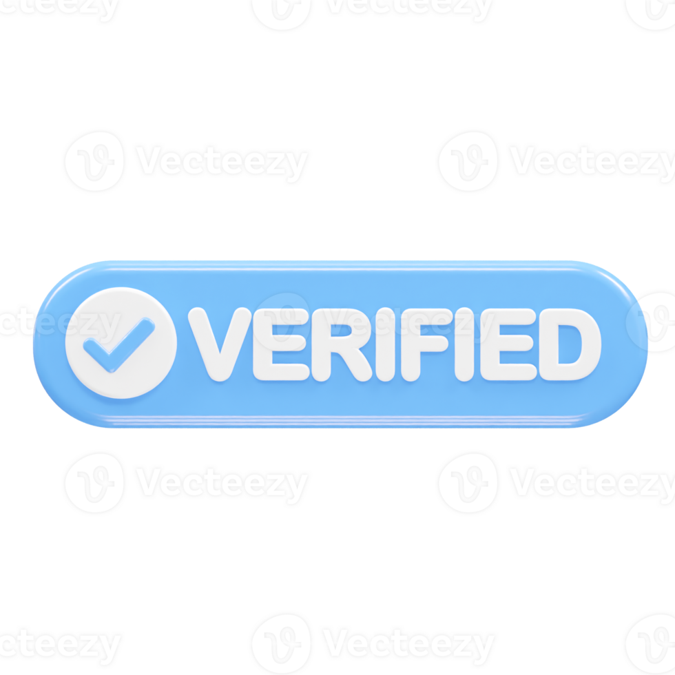 Verified icon render illustration 3d element rendering png