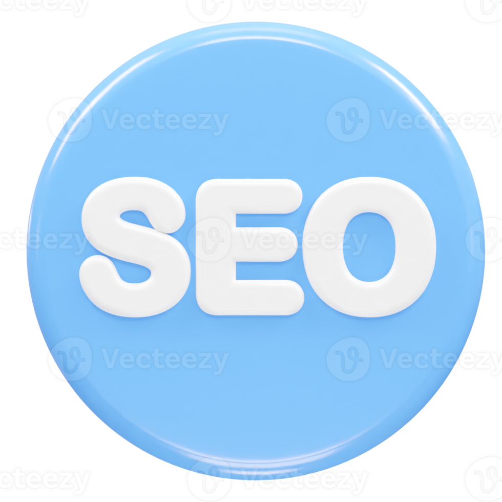 Seo icon 3d illustration rendering transparent element png