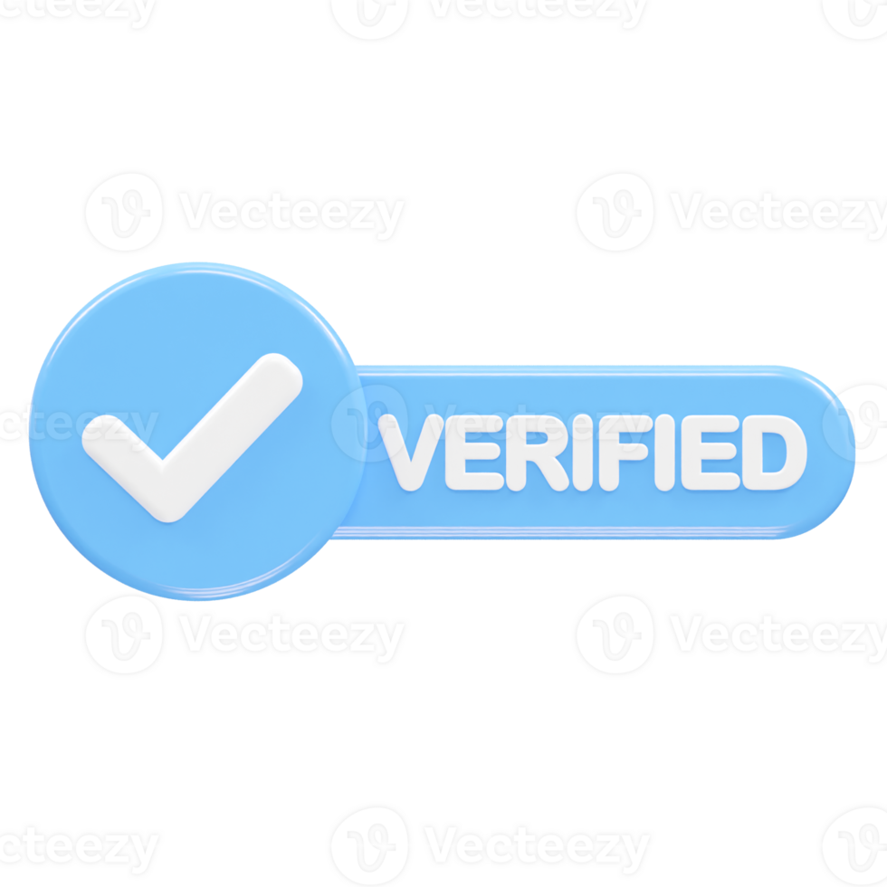Verified icon render illustration 3d element rendering png