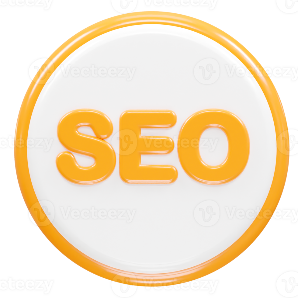 Seo icon 3d illustration rendering transparent element png