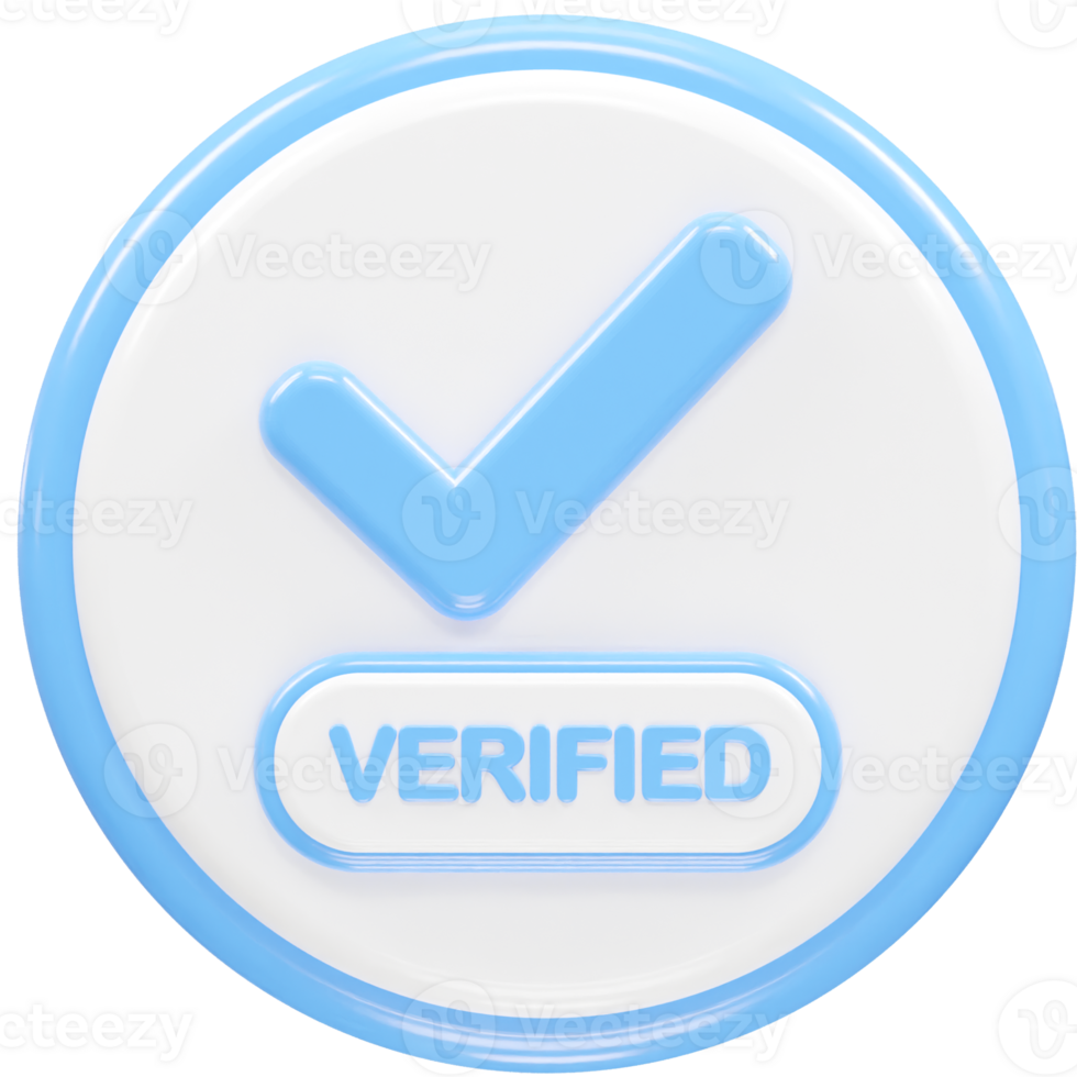 Verified icon render illustration 3d element rendering png