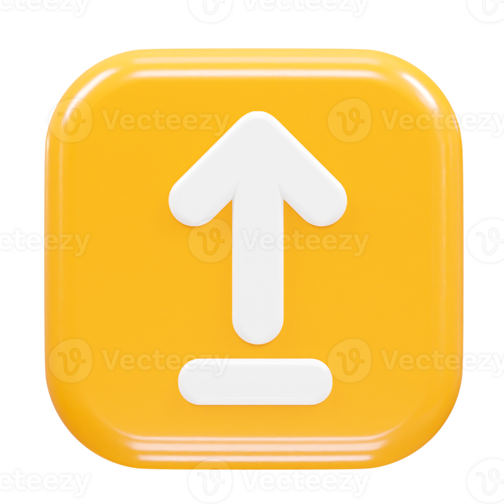 Upload icon 3d rendering illustration element png