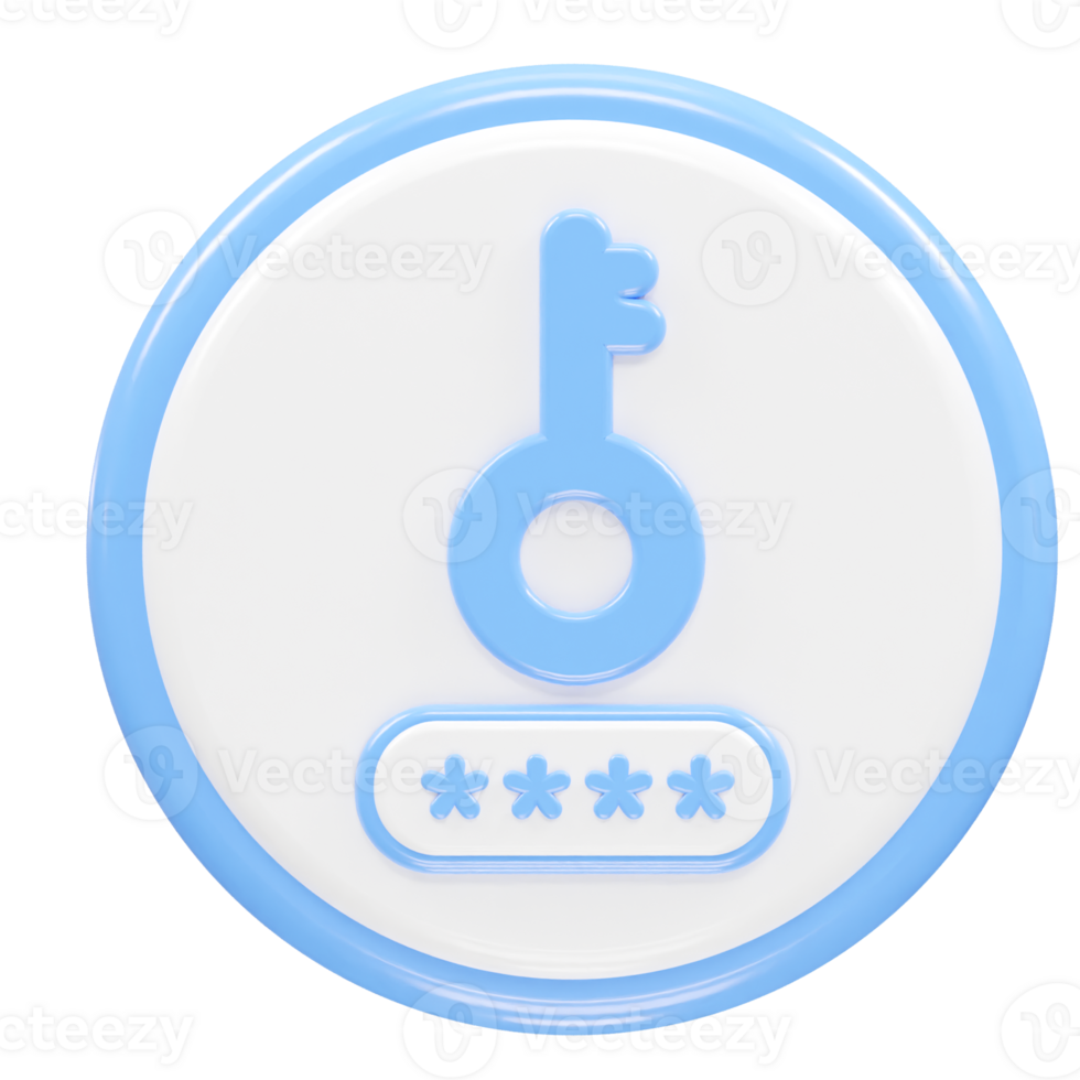 Password icon rendering illustration 3d element png