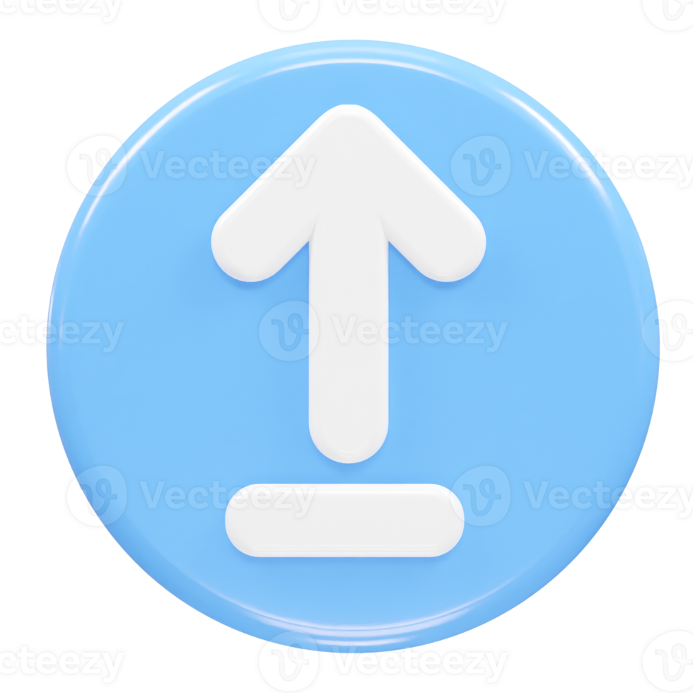 Upload icon 3d rendering illustration element png