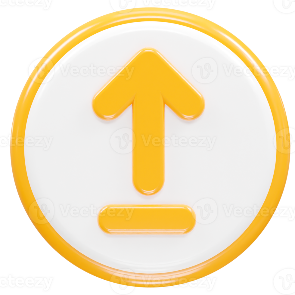 Upload icon 3d rendering illustration element png