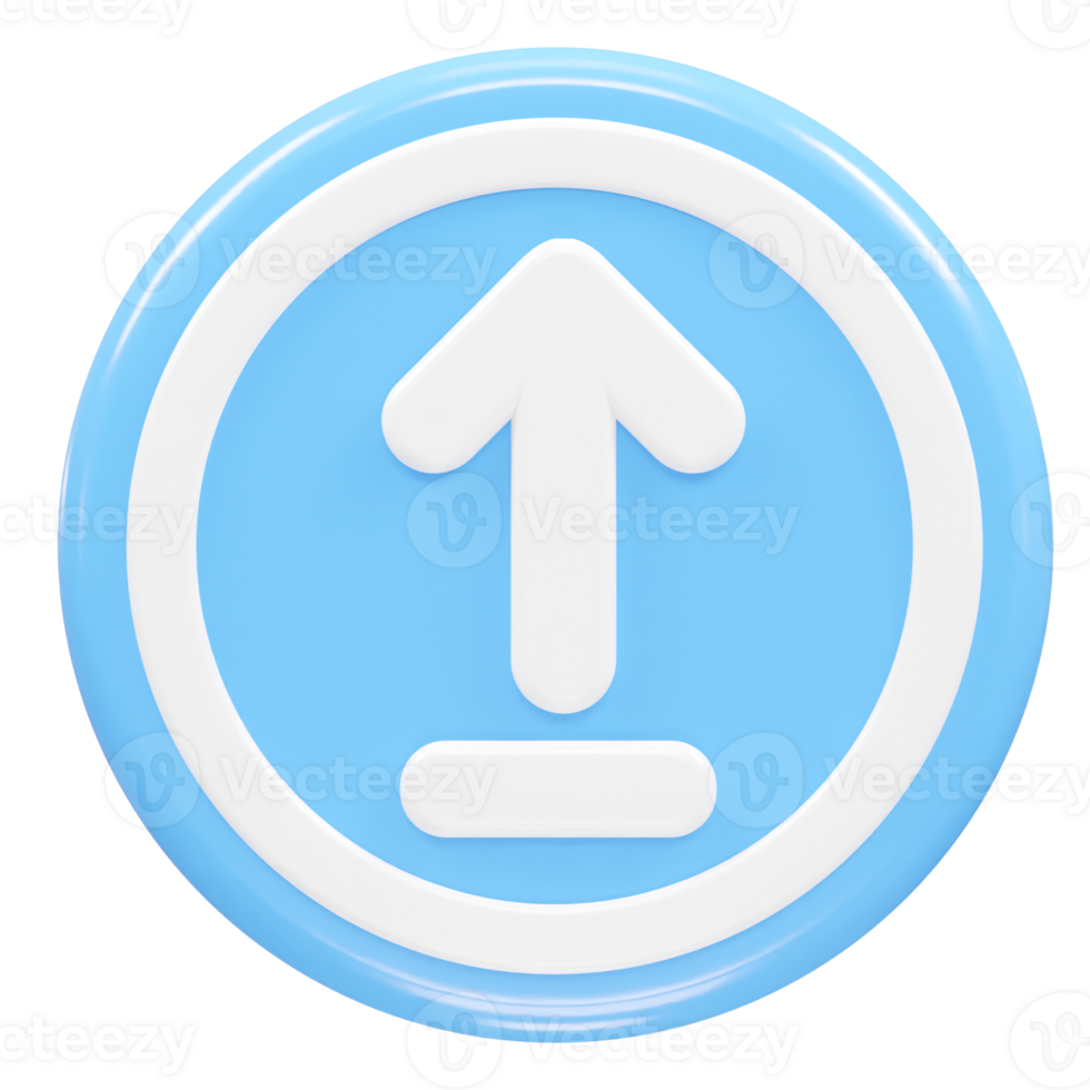 Upload icon 3d rendering illustration element png