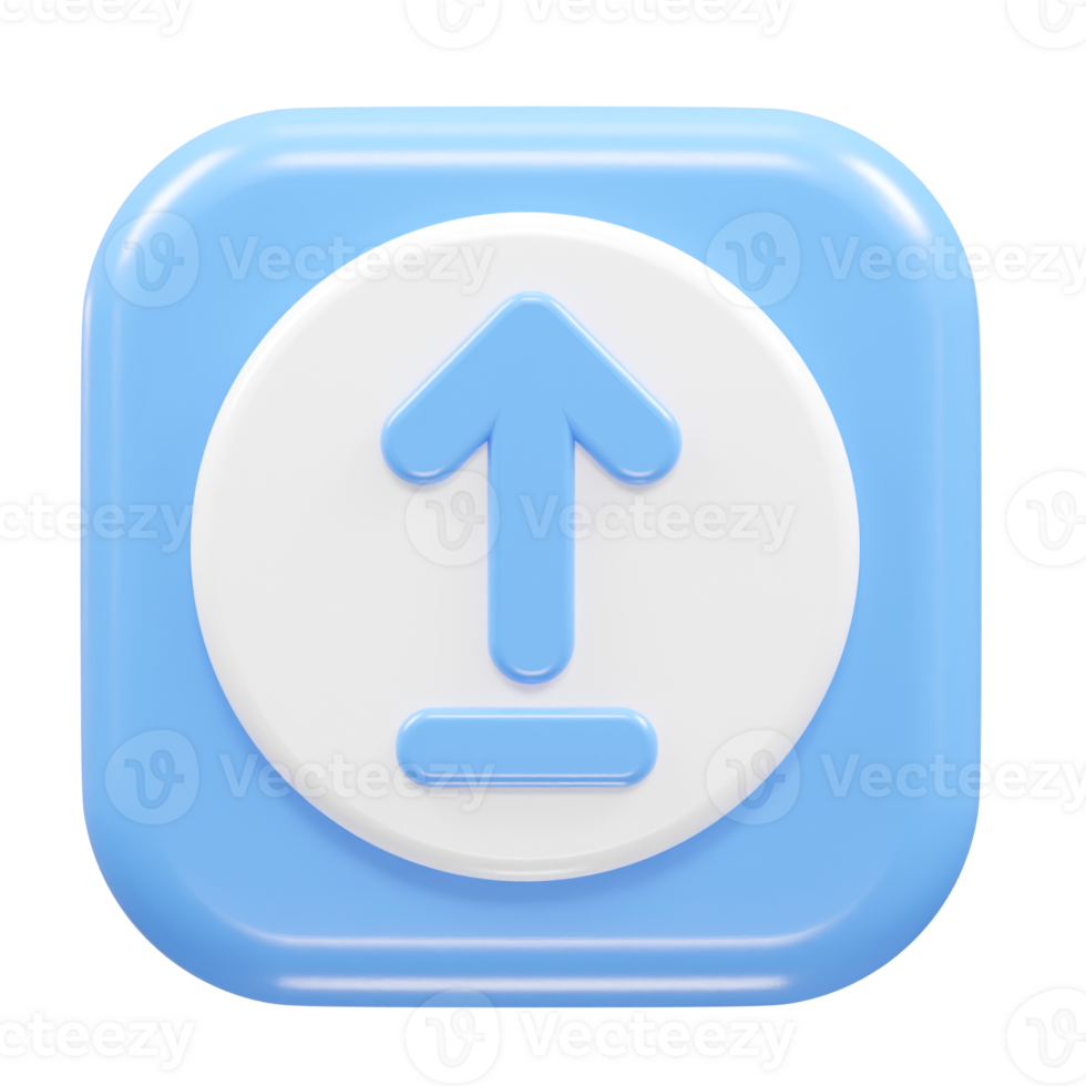 Upload icon 3d rendering illustration element png
