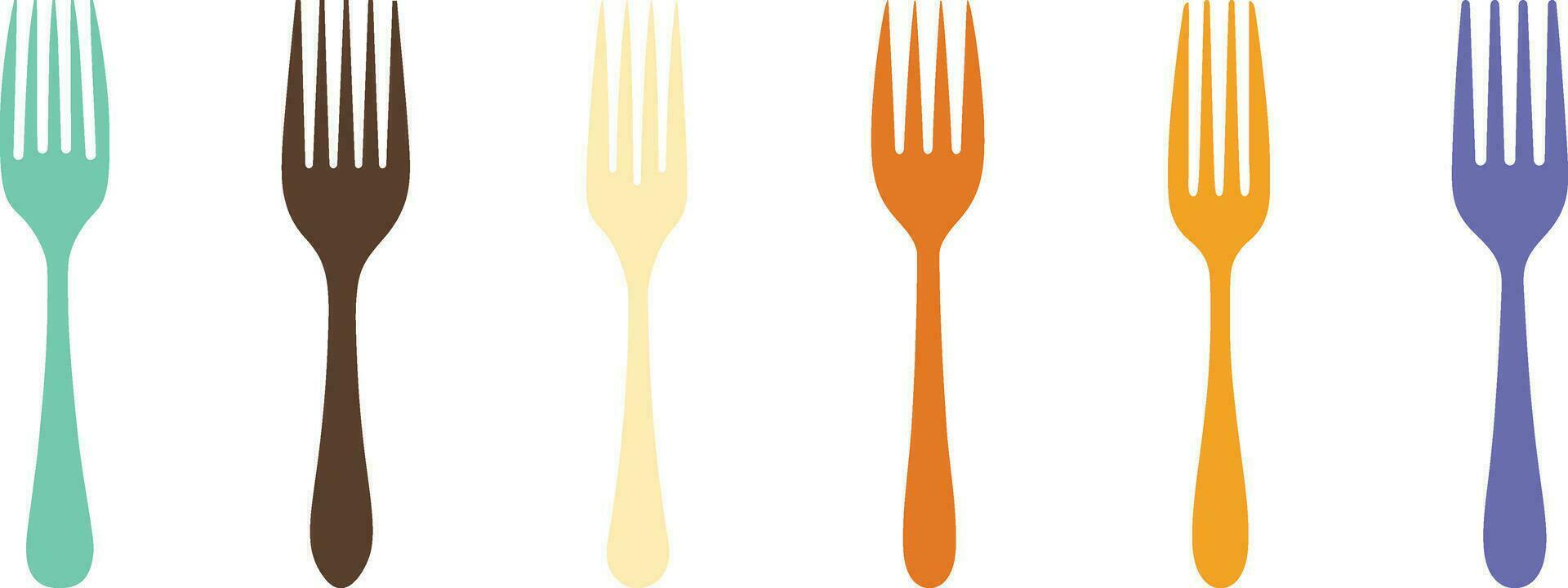 Table Setting Perfection Detailed Fork Illustrations for Tableware Designs vector