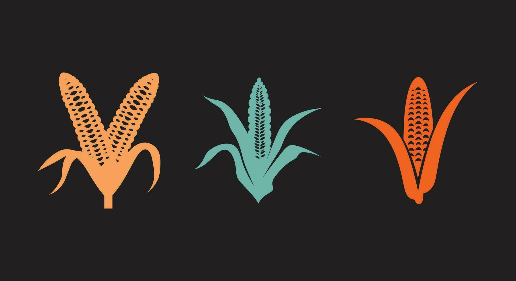 Cornfield Bounty   Vector Graphics of Corn Plants Laden with Ears