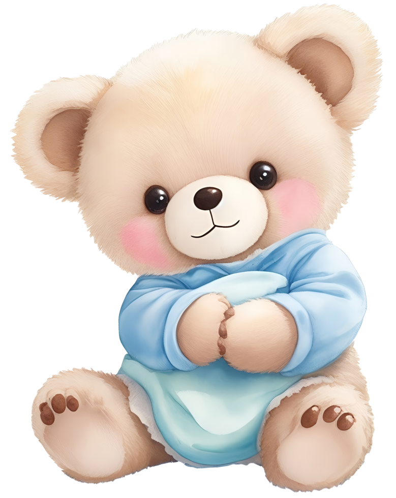 Cute teddy bear illustration. AI Generative png