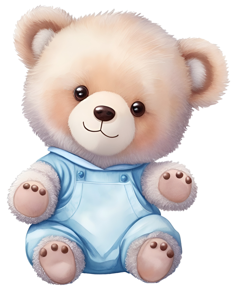 Cute teddy bear illustration. AI Generative png