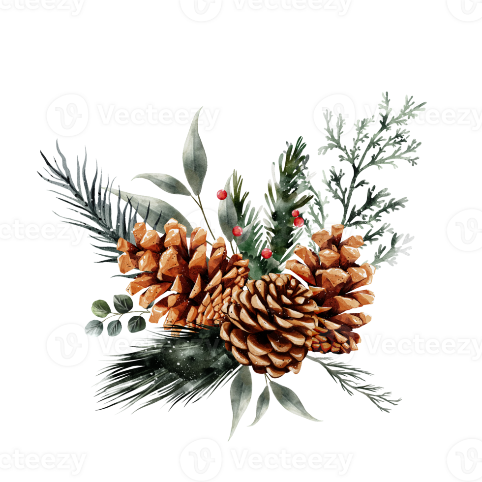 Watercolor Christmas Bouquet png