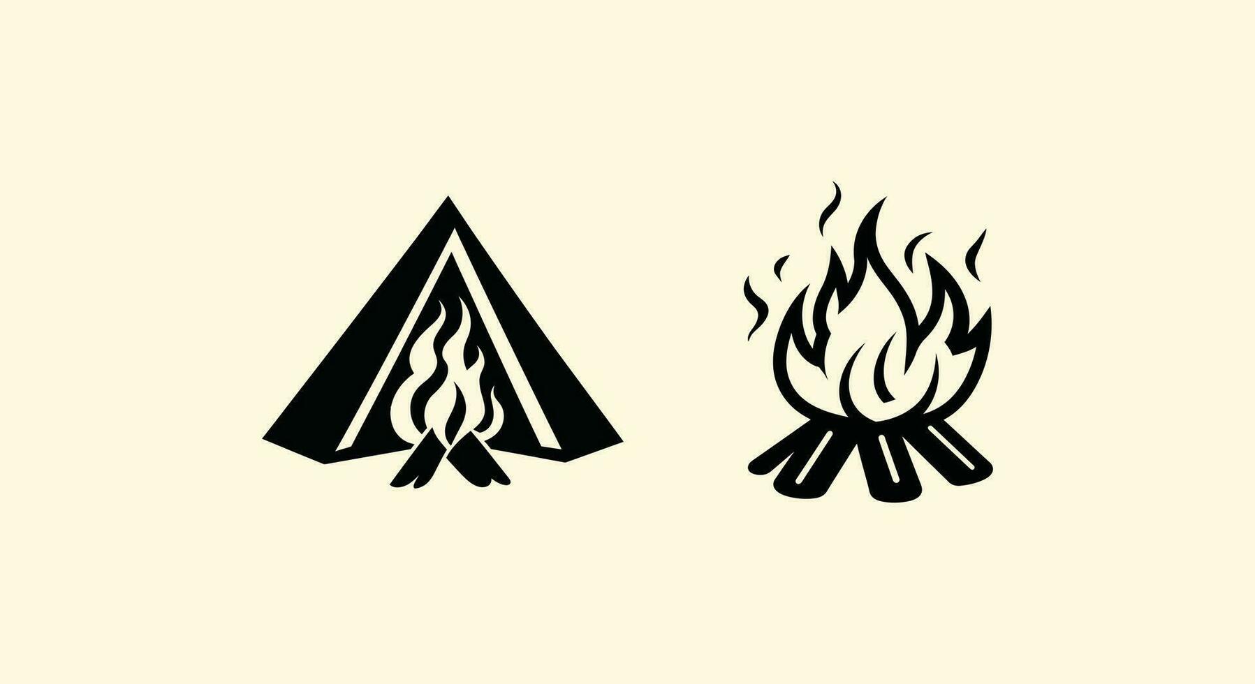 Capture Campfire Dreams with Vector Elements  Perfect for Outdoor and Camping Concepts.