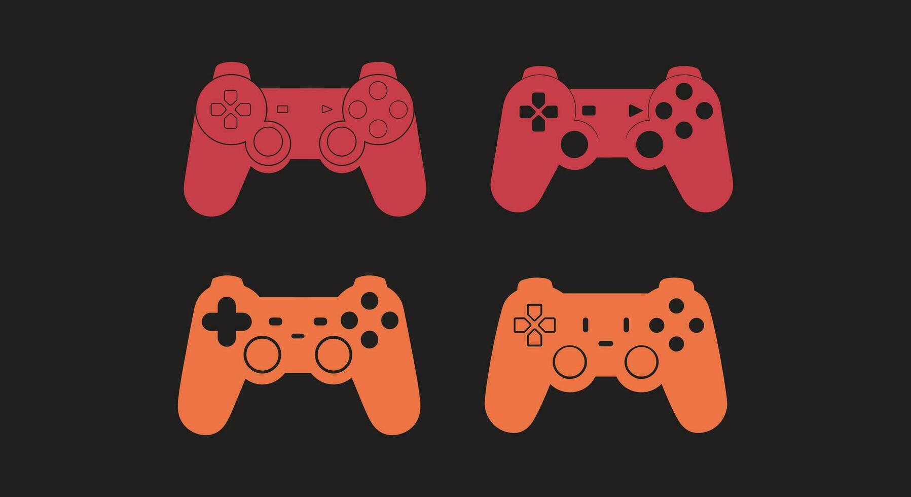 Game On Vibrant Game Controller Illustrations for Gaming Designs vector