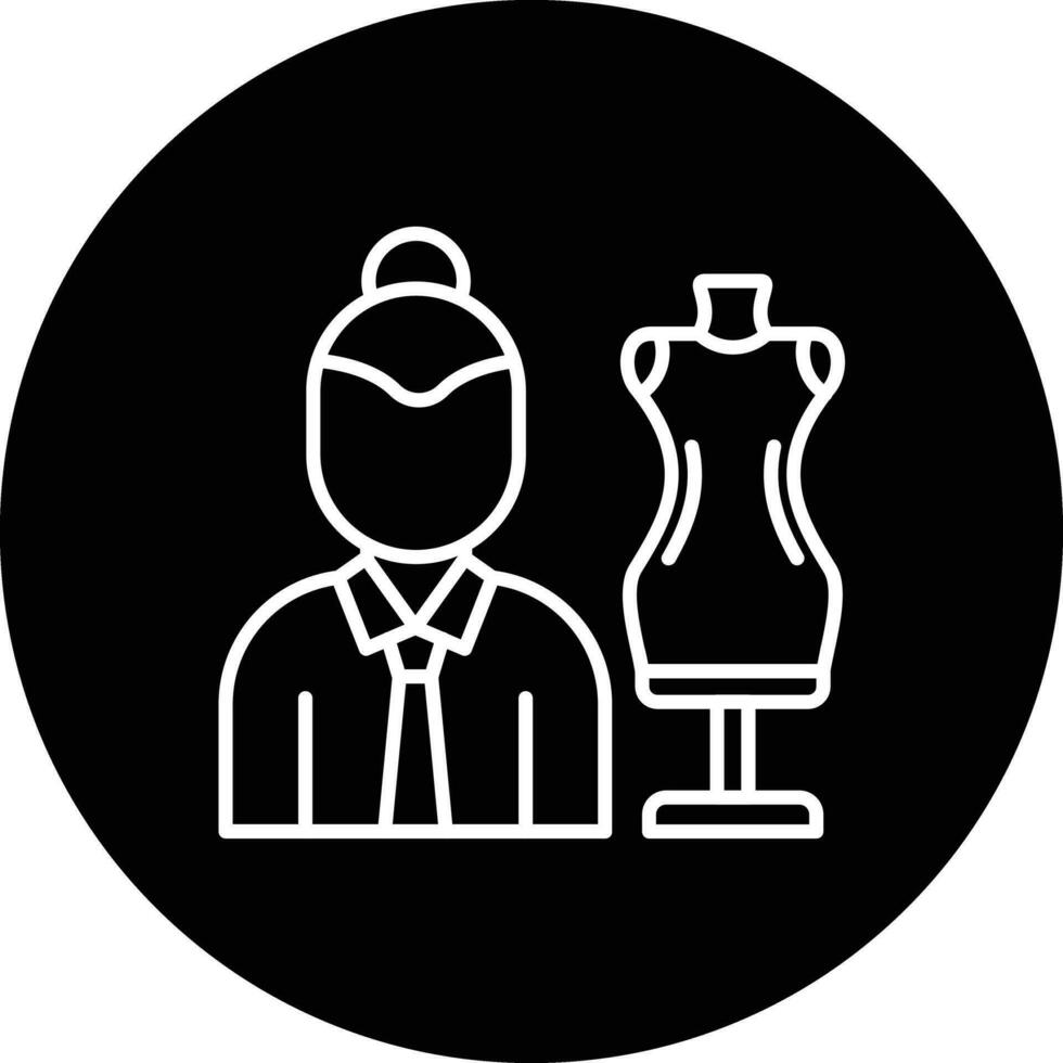 Fashion Designer Female Vector Icon