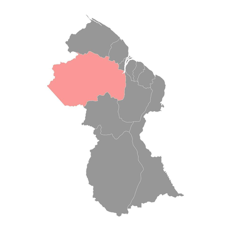 Cuyuni Mazaruni region map, administrative division of Guyana. Vector illustration.