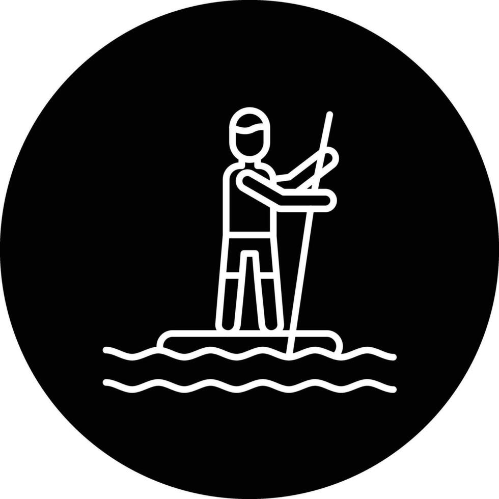 Levántate paddleboarding vector icono