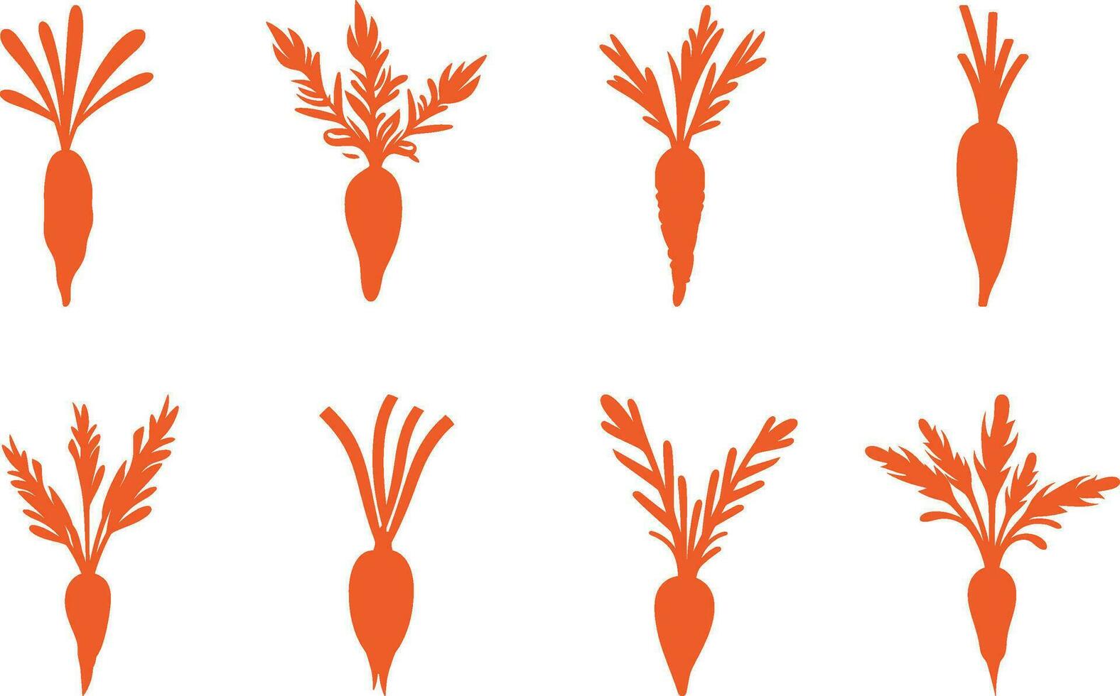 Carrot Vector Icons   Set of Healthy Food Symbols for Graphic Design