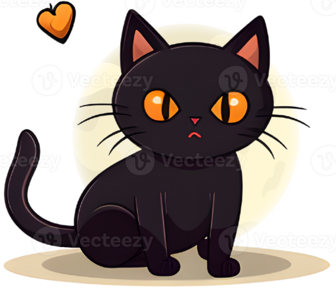 Black cat in Halloween png