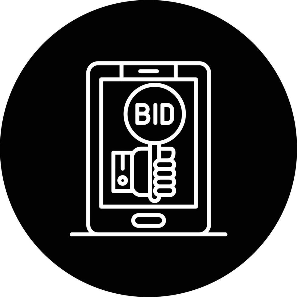 Online Bidding Vector Icon