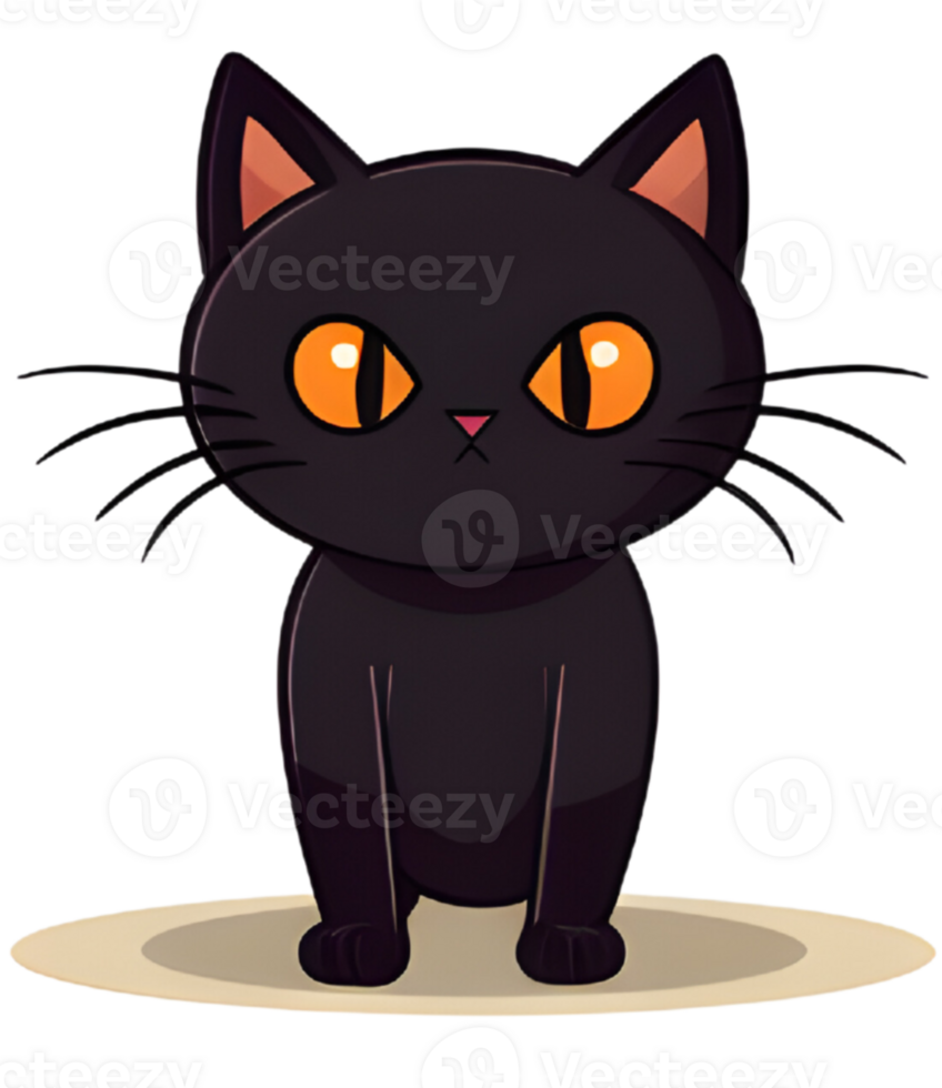 Black cat in Halloween png