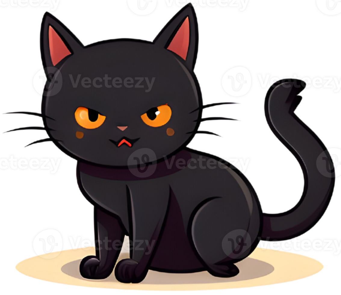 Black cat in Halloween png