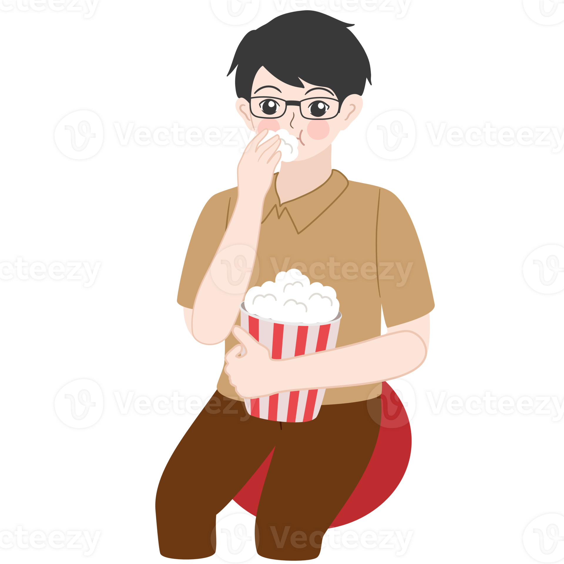 eating popcorn clipart 33160955 PNG