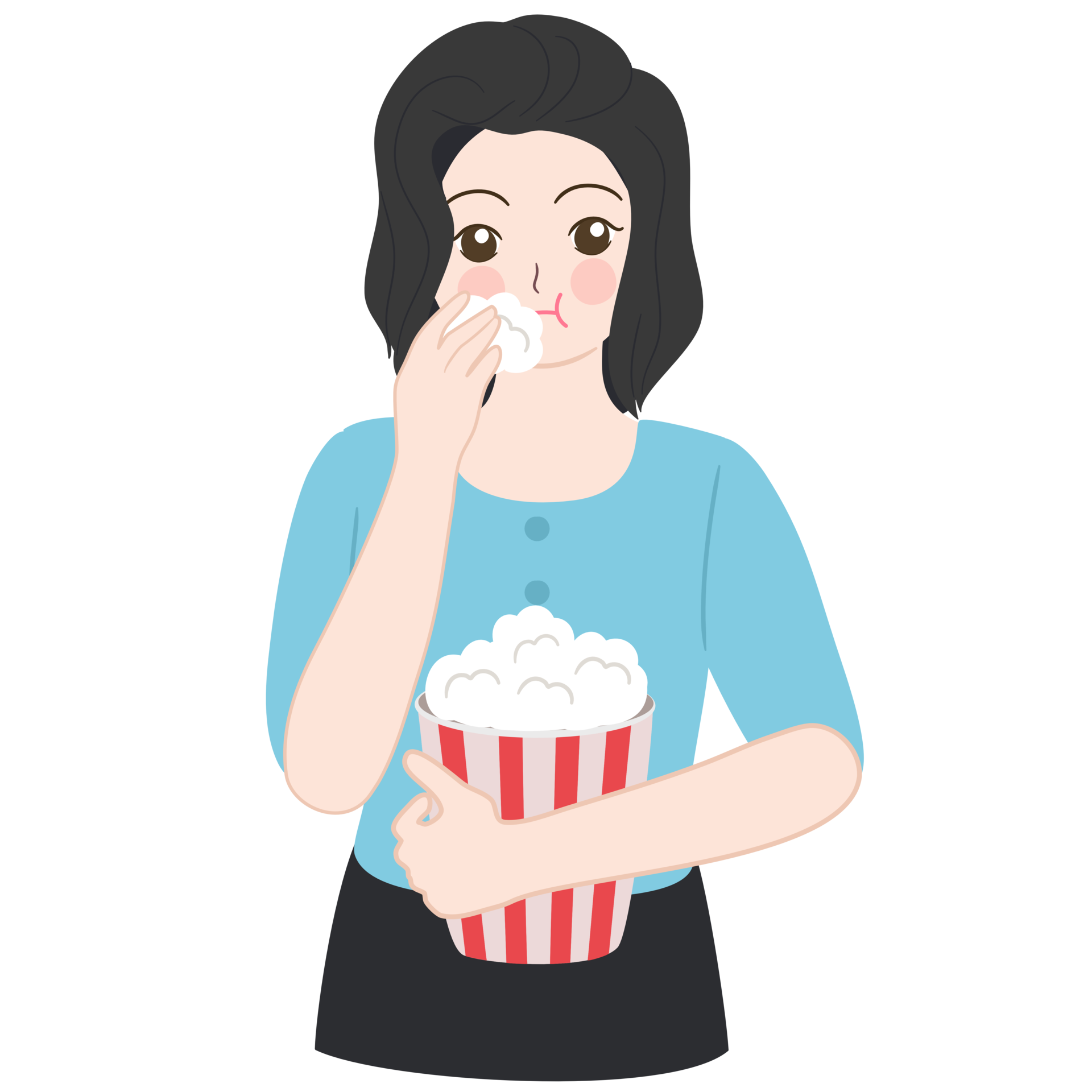 eating popcorn clipart 33160966 PNG