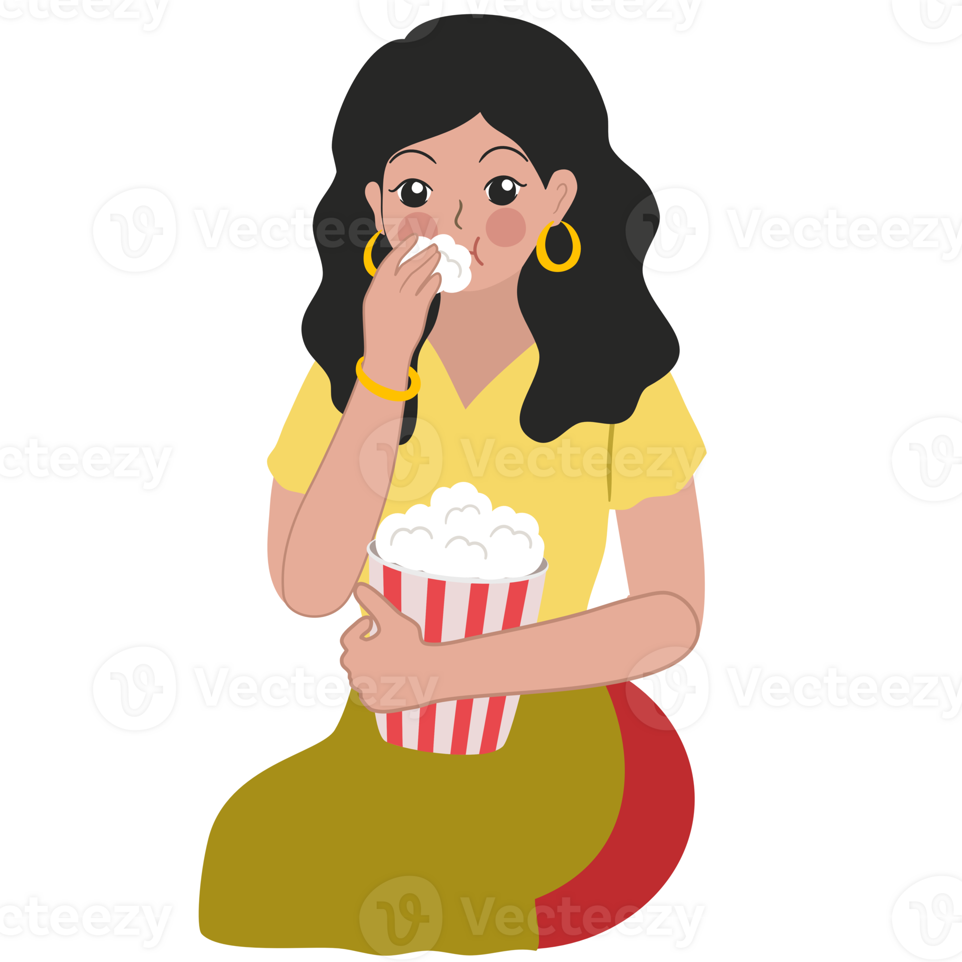 eating popcorn clipart 33160973 PNG