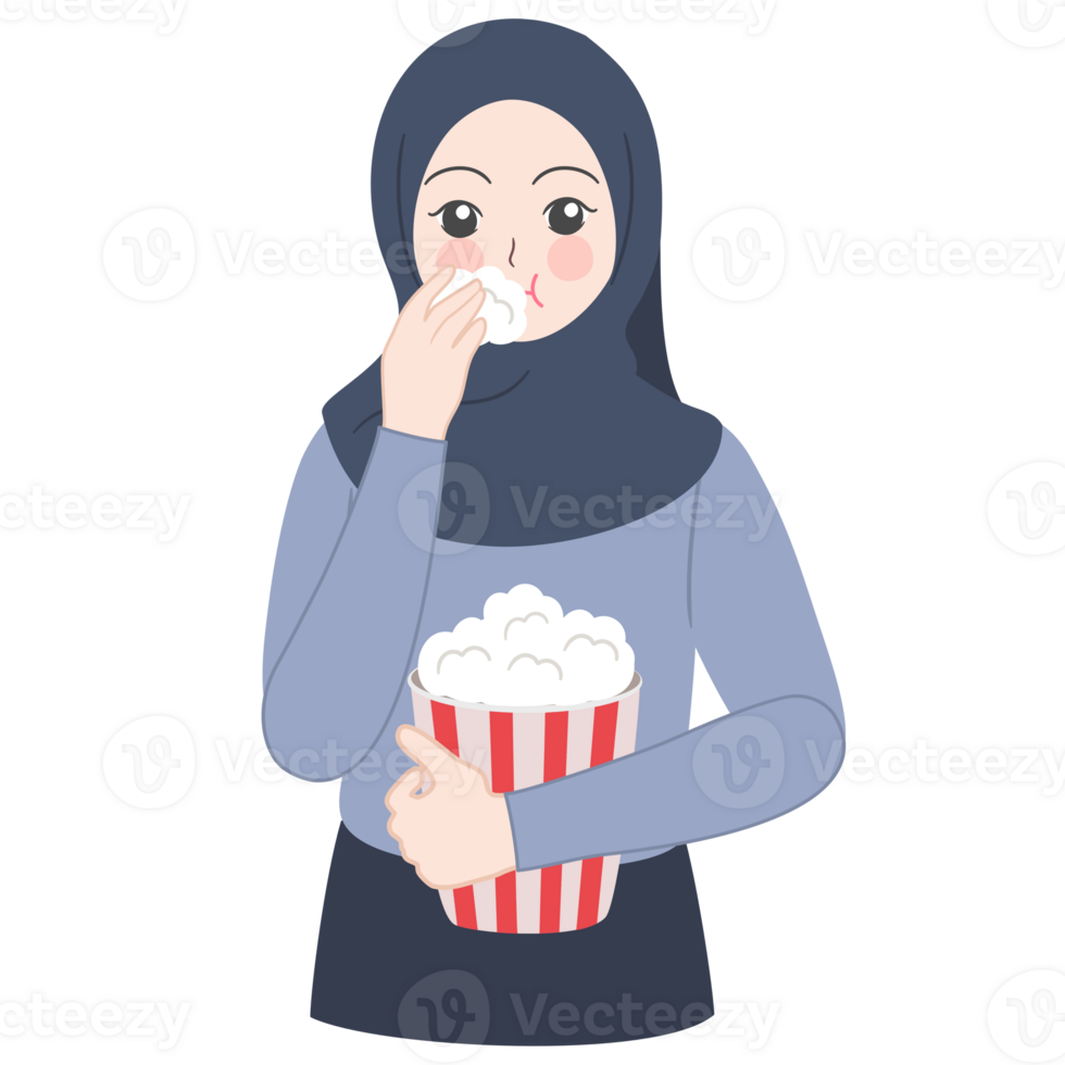 eating popcorn clipart png