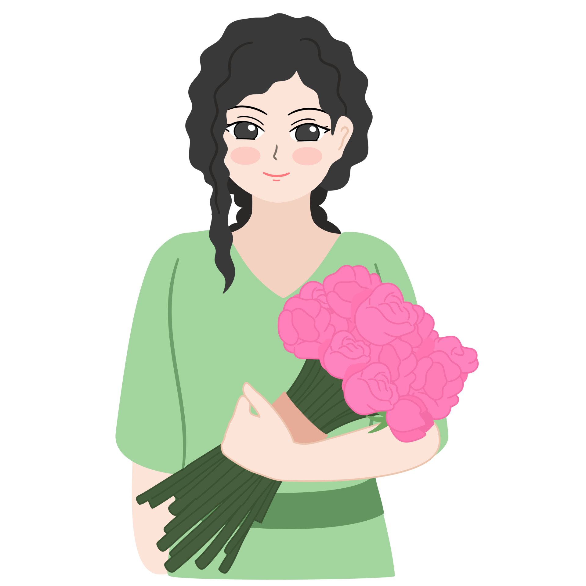 woman holding flower 33161004 PNG