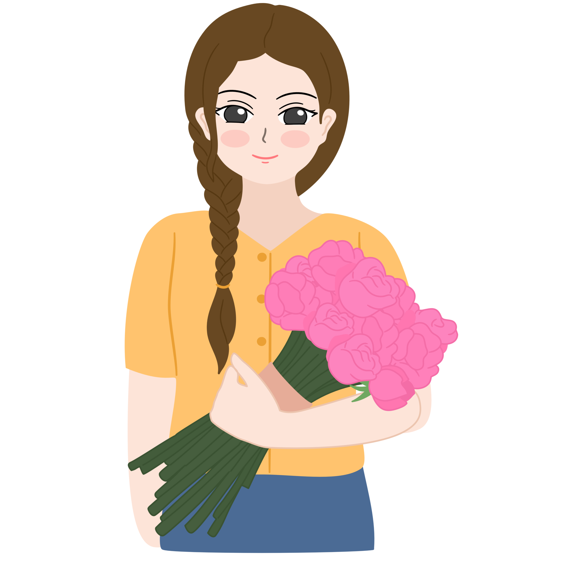 woman holding flower 33161025 PNG
