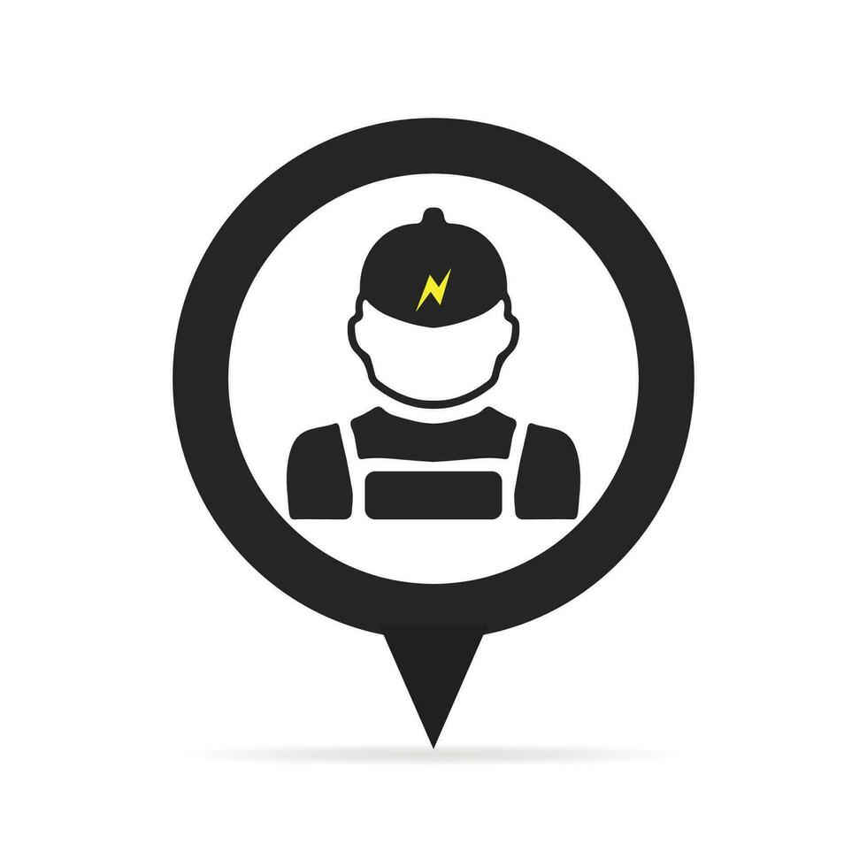 Technician icon with simple silhouette design isolated on white background. vector