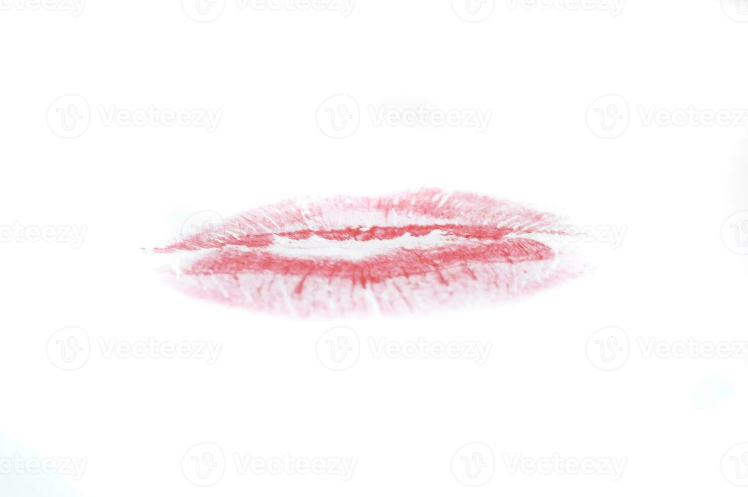 red kiss on white photo