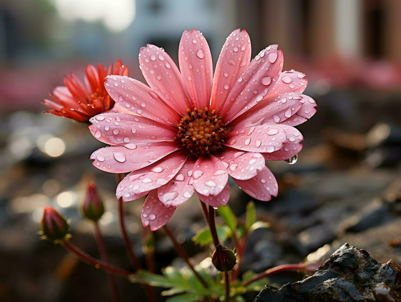 wall and flower ai generative photo