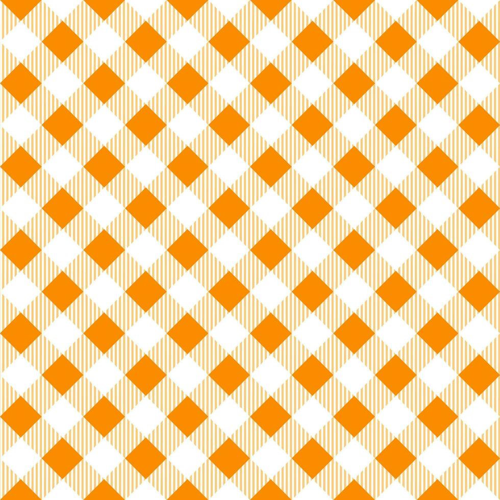 Orange plaid pattern background. plaid pattern background. plaid background. For backdrop, decoration, gift wrapping, gingham tablecloth, blanket, tartan, fashion fabric print. vector