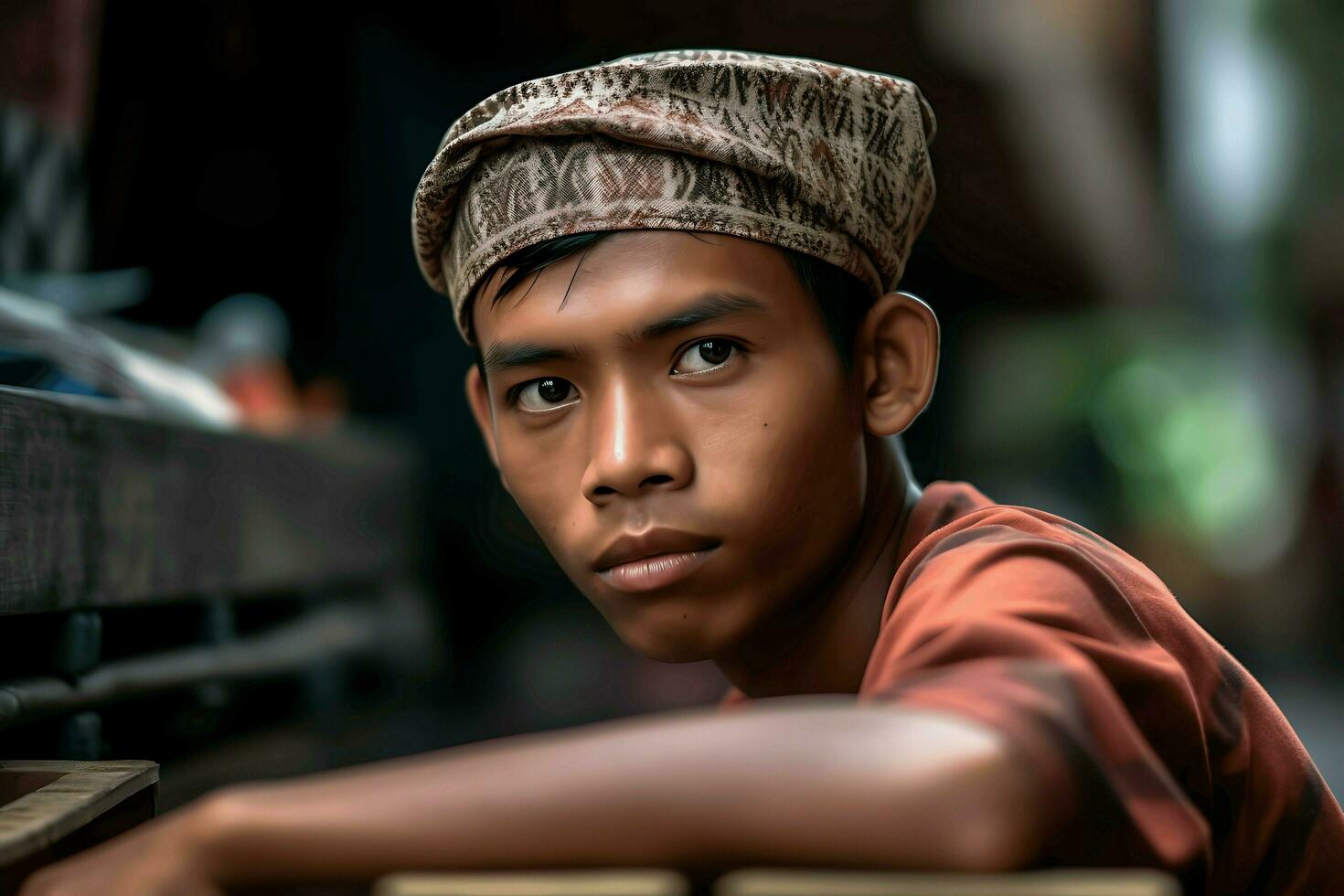 indonesian man and hard work ai generative photo