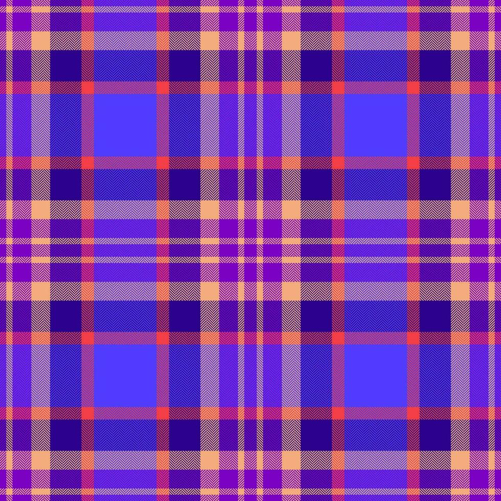 Plaid seamless pattern. Check fabric texture. Vector textile print.