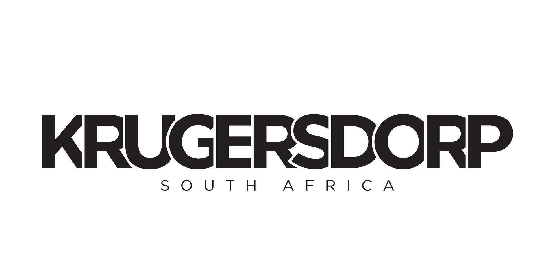 Krugersdorp in the South Africa emblem. The design features a geometric