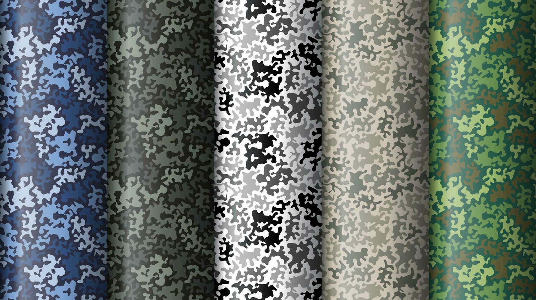 Military textile of camouflage for uniform. Como fabric textured material. vector