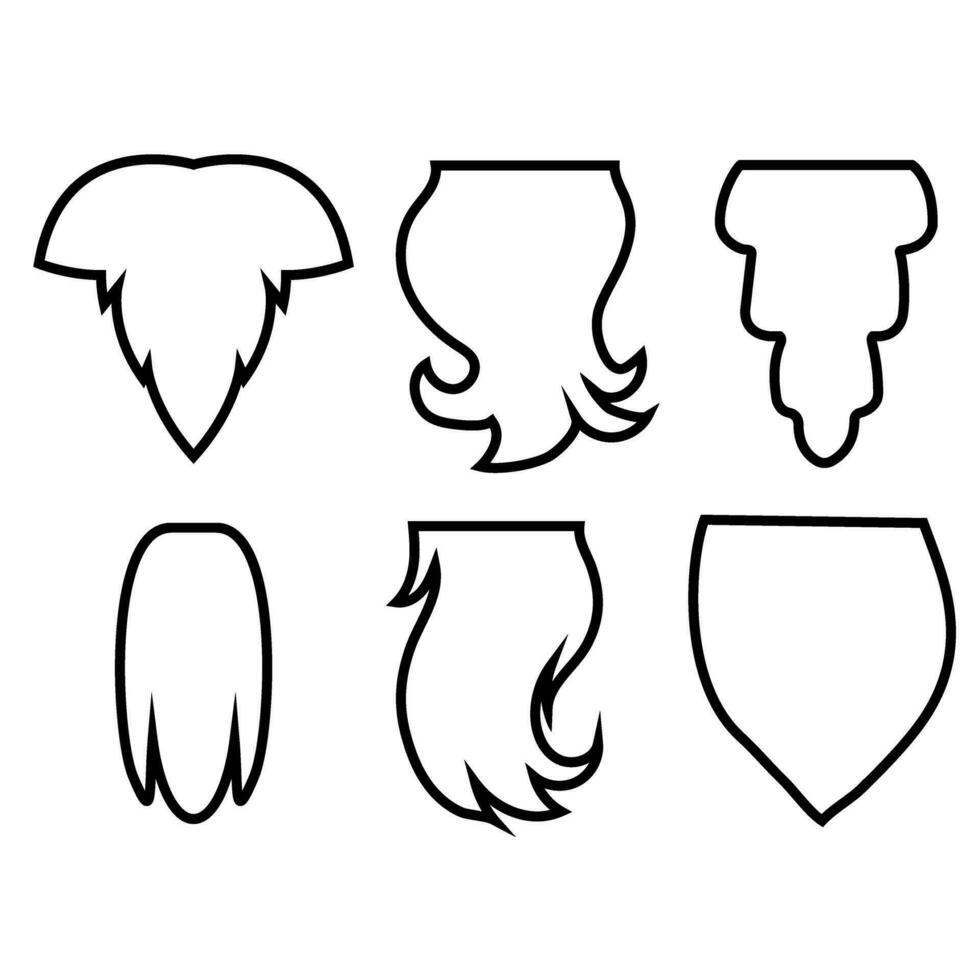 barba icono vector colocar. barbería ilustración firmar recopilación. peluquero símbolo.