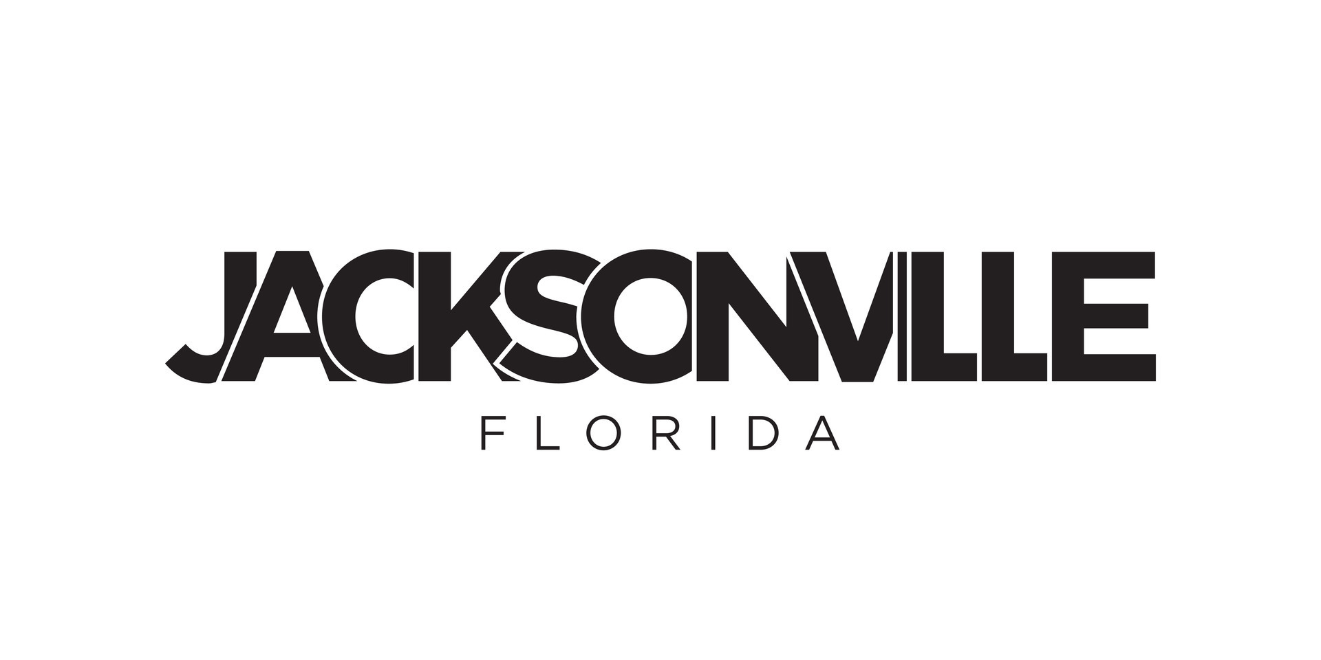 Jacksonville, Florida, USA typography slogan design. America logo with graphic city lettering