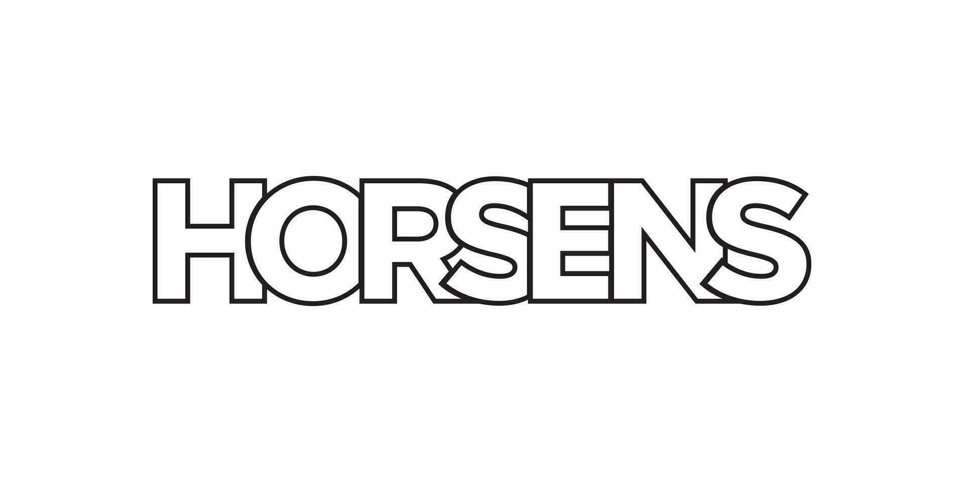 caballos en el Dinamarca emblema. el diseño caracteristicas un geométrico estilo, vector ilustración con negrita tipografía en un moderno fuente. el gráfico eslogan letras.